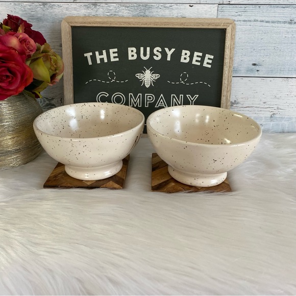 Rae Dunn BREAKFAST Speckled Bowls Set Of 2 - Picture 4 of 6